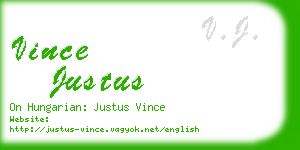 vince justus business card